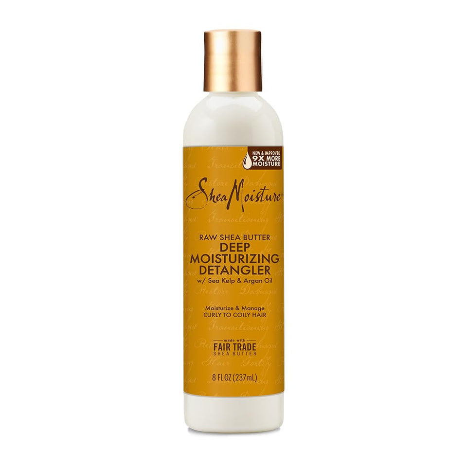 SheaMoisture detangler front packaging shows product and brand benefit