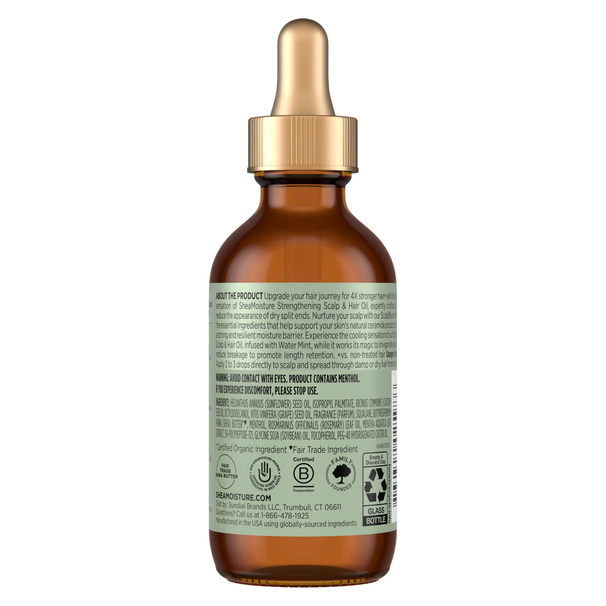 SheaMoisture dropper releasing lightweight oil for easy application