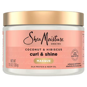 SheaMoisture jar front view showing coconut and hibiscus for hydration