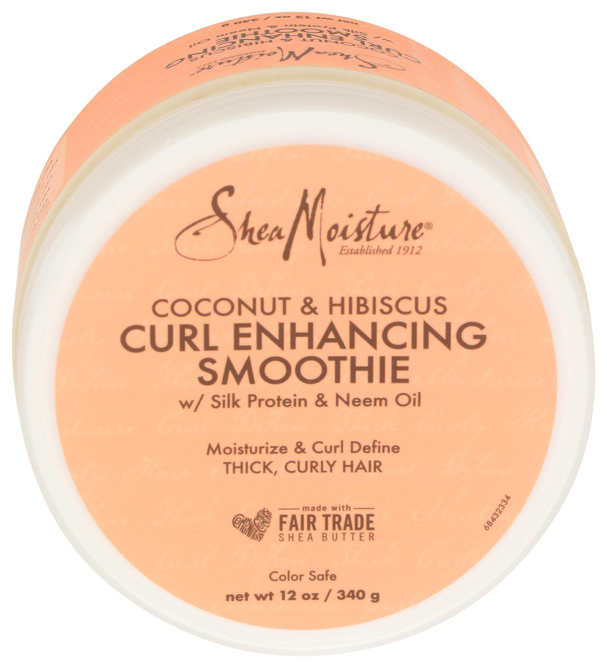 SheaMoisture jar front view showing Curl Enhance Smoothie label and benefit