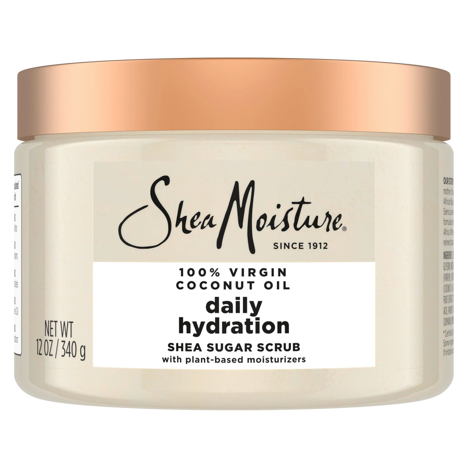 SheaMoisture front label of 12 oz jar showing product name and benefits