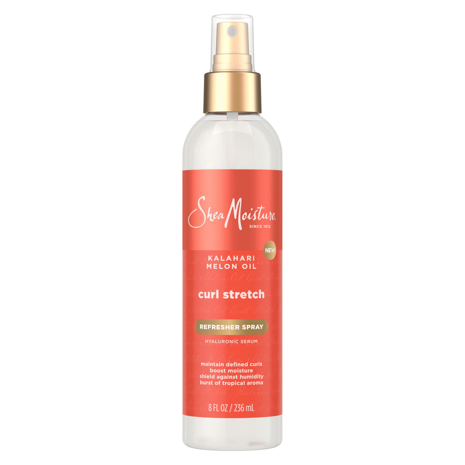 SheaMoisture front packaging showing curl stretch refresher benefits