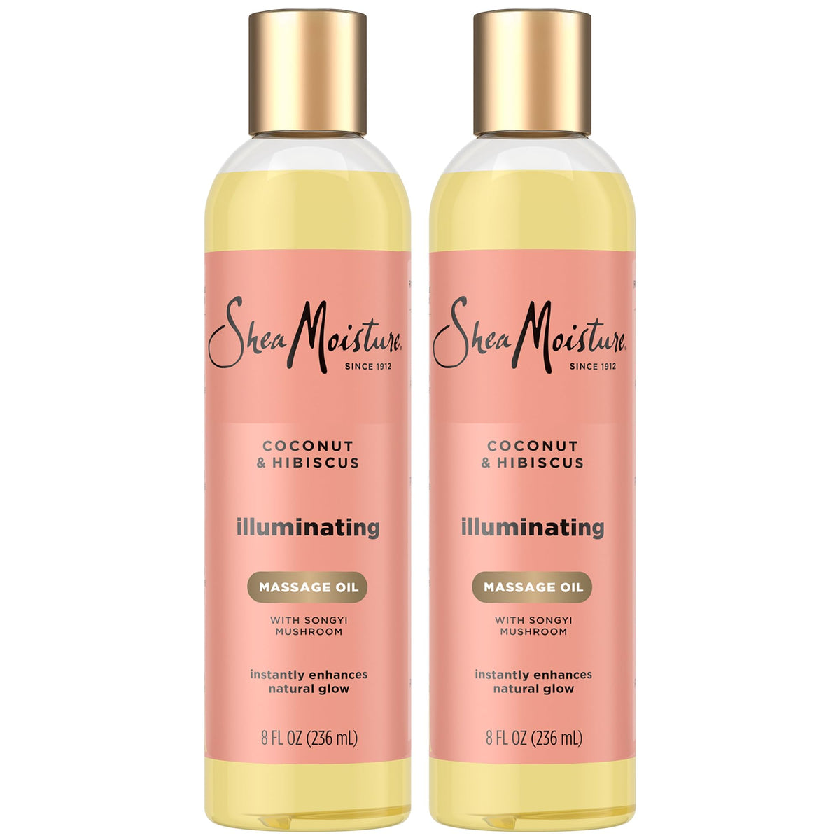 SheaMoisture front packaging showing bottle and glow benefit