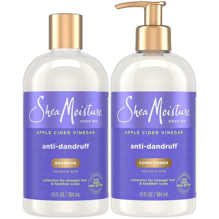 SheaMoisture front packaging showing shampoo and conditioner, clear scalp relief