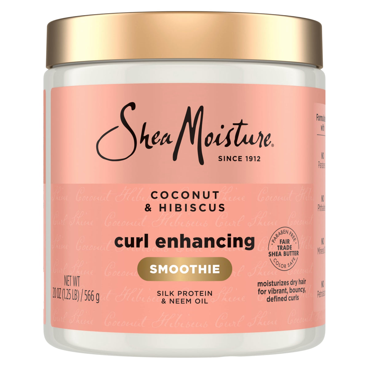 SheaMoisture front tub showing label and product benefit