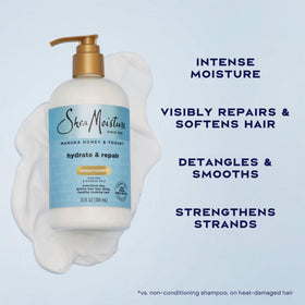 SheaMoisture applying hair mask to curly hair for deep hydration and strength