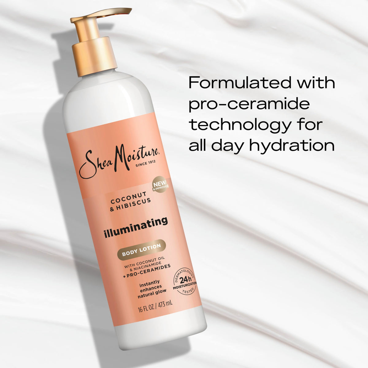 SheaMoisture coconut and hibiscus ingredients highlighting natural nourishment