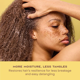 Shea Moisture ingredients display with peppermint and shea butter visible