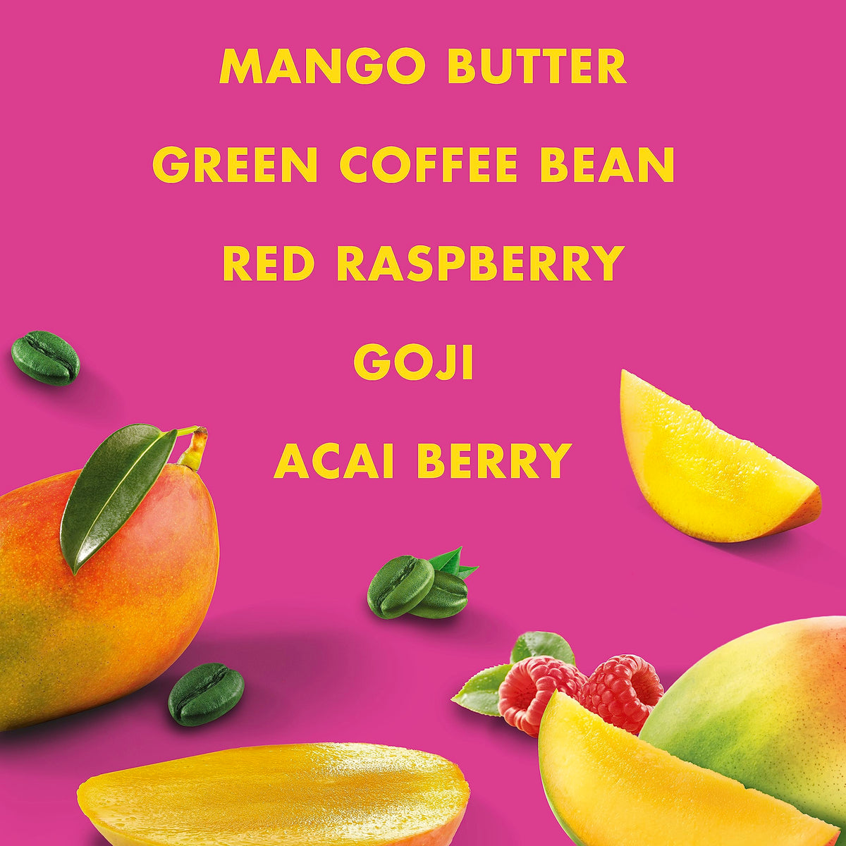 SheaMoisture ingredients lineup with shea butter mango and superfruit highlights