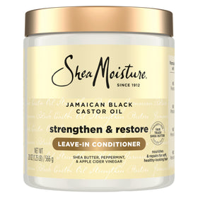Shea Moisture front packaging showing 20 oz leave-in conditioner and benefits