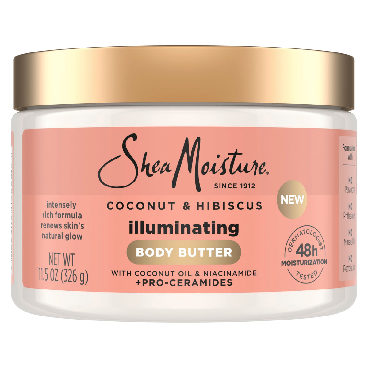SheaMoisture jar front showing product and moisturizing benefits