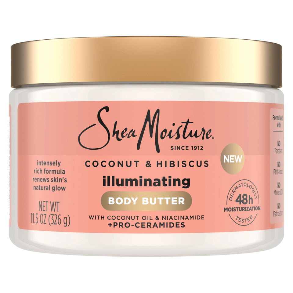 SheaMoisture jar front showing product and moisturizing benefits