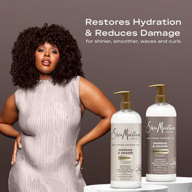 SheaMoisture shampoo lather texture shot demonstrating gentle, moisturizing foam