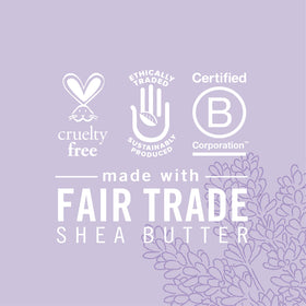 SheaMoisture label detail emphasizing Fair Trade shea and clean ingredients benefit