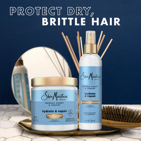 SheaMoisture leave-in combed through damp hair for frizz control