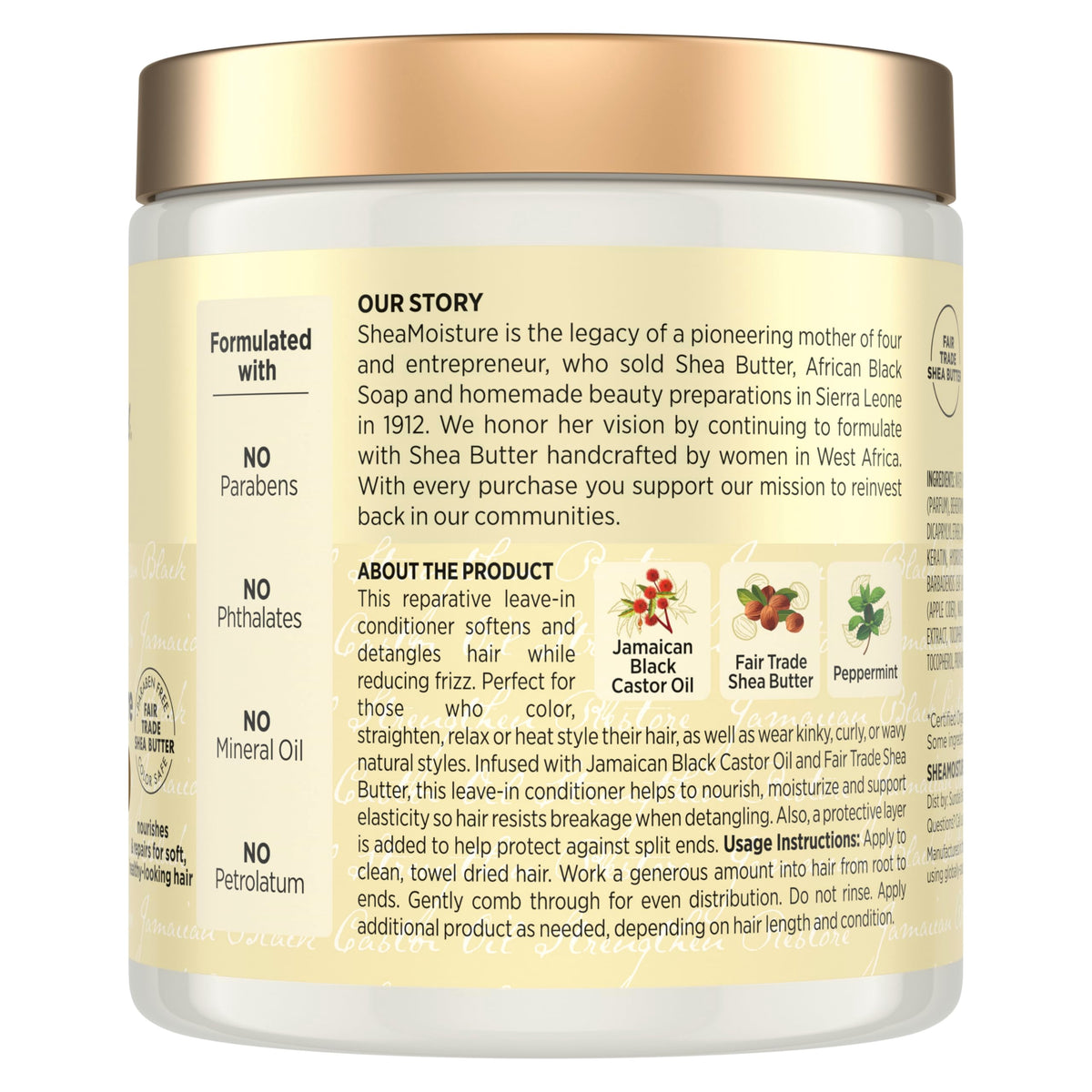 Shea Moisture close-up of creamy leave-in texture for smooth application