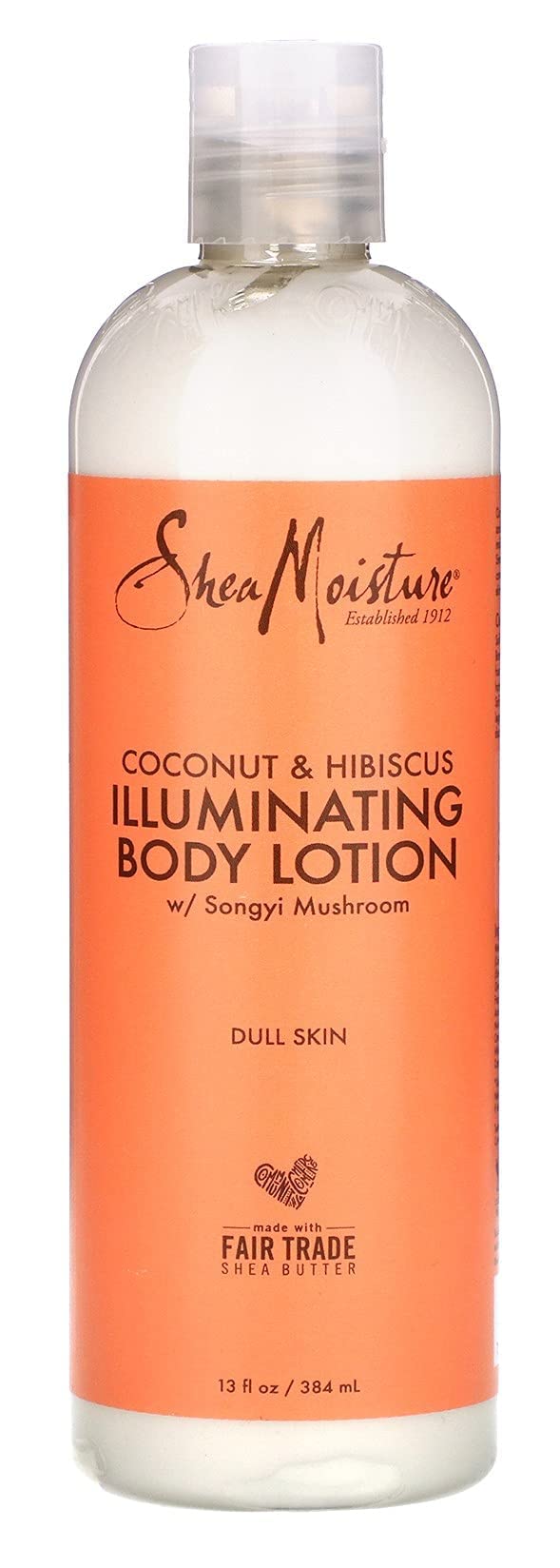 SheaMoisture lotion on bathroom shelf next to towel, illustrating convenient daily moisturizing use