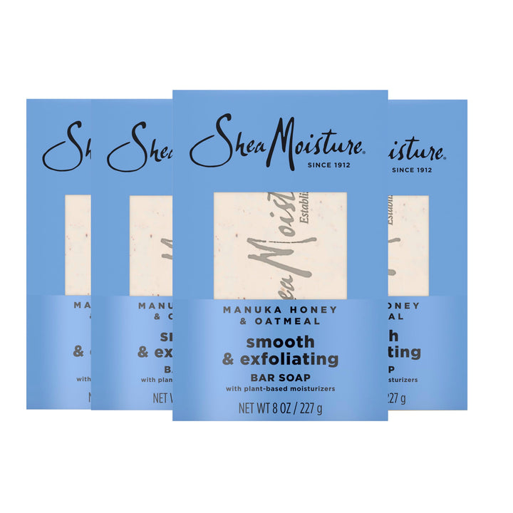 SheaMoisture front packaging showing product and benefits for smooth skin