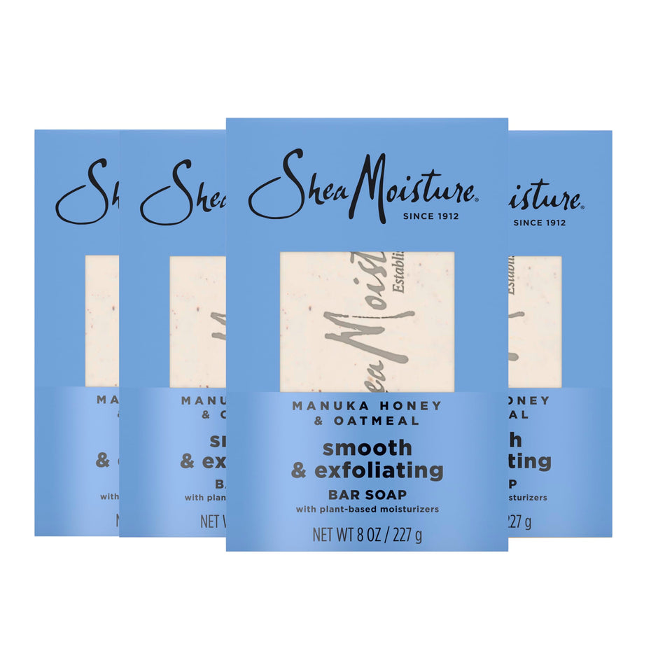 SheaMoisture front packaging showing product and benefits for smooth skin