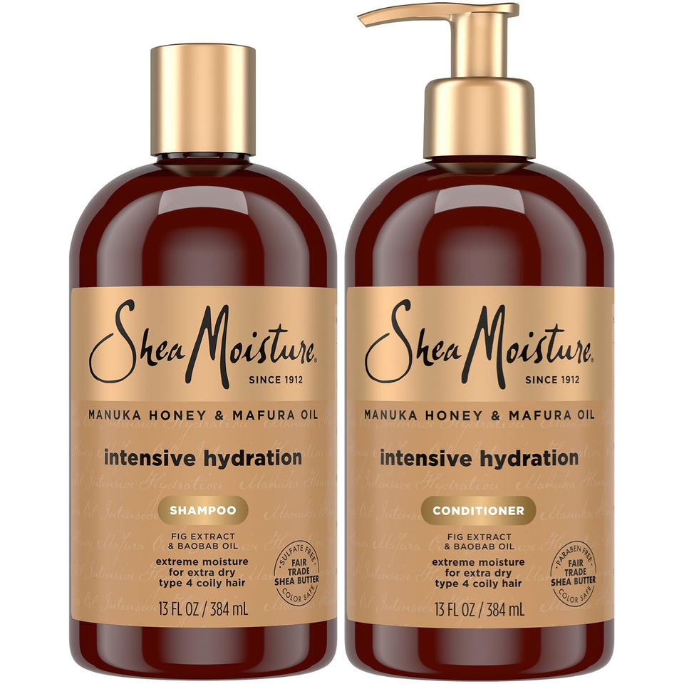SheaMoisture front packaging showing product and hydration benefits