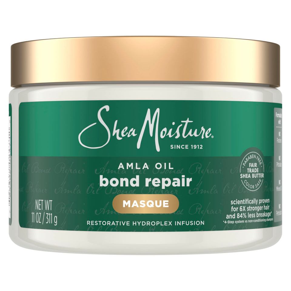 SheaMoisture front jar view highlighting brand and restorative treatment benefits
