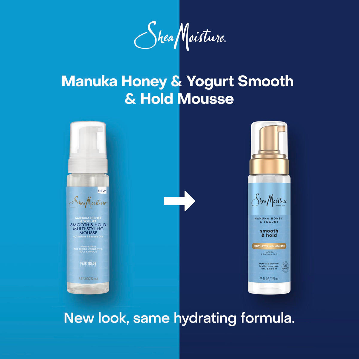 SheaMoisture mousse dispensed in hand to show amount and creamy foam benefit