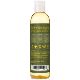 Shea Moisture close-up of bottle label highlighting ingredients and scent
