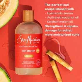 SheaMoisture pouring shampoo to show smooth consistency and spread