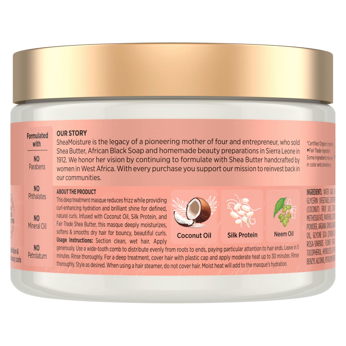 SheaMoisture open jar texture demonstrating rich cream for deep conditioning