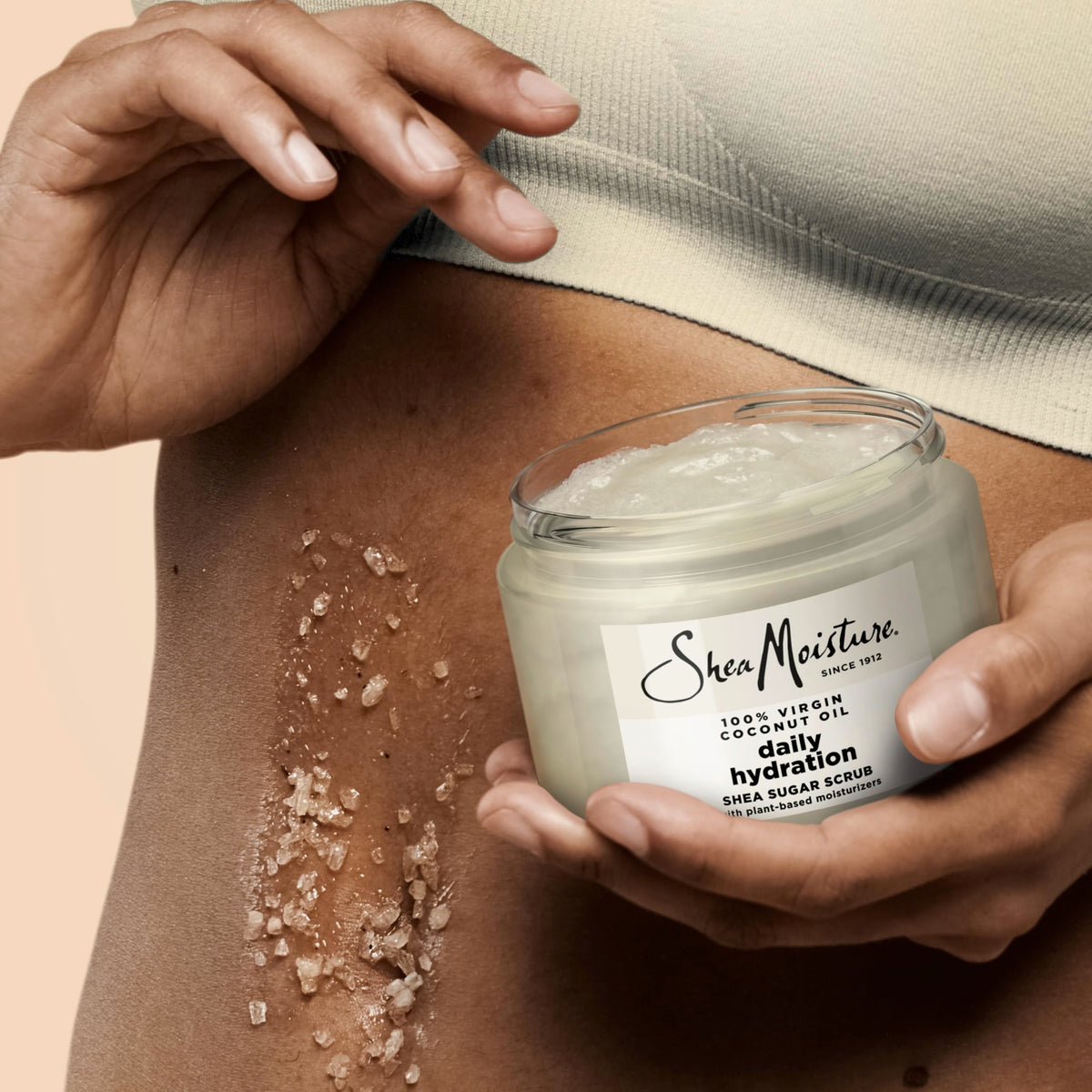 SheaMoisture open jar paired with matching collection items for routine pairing