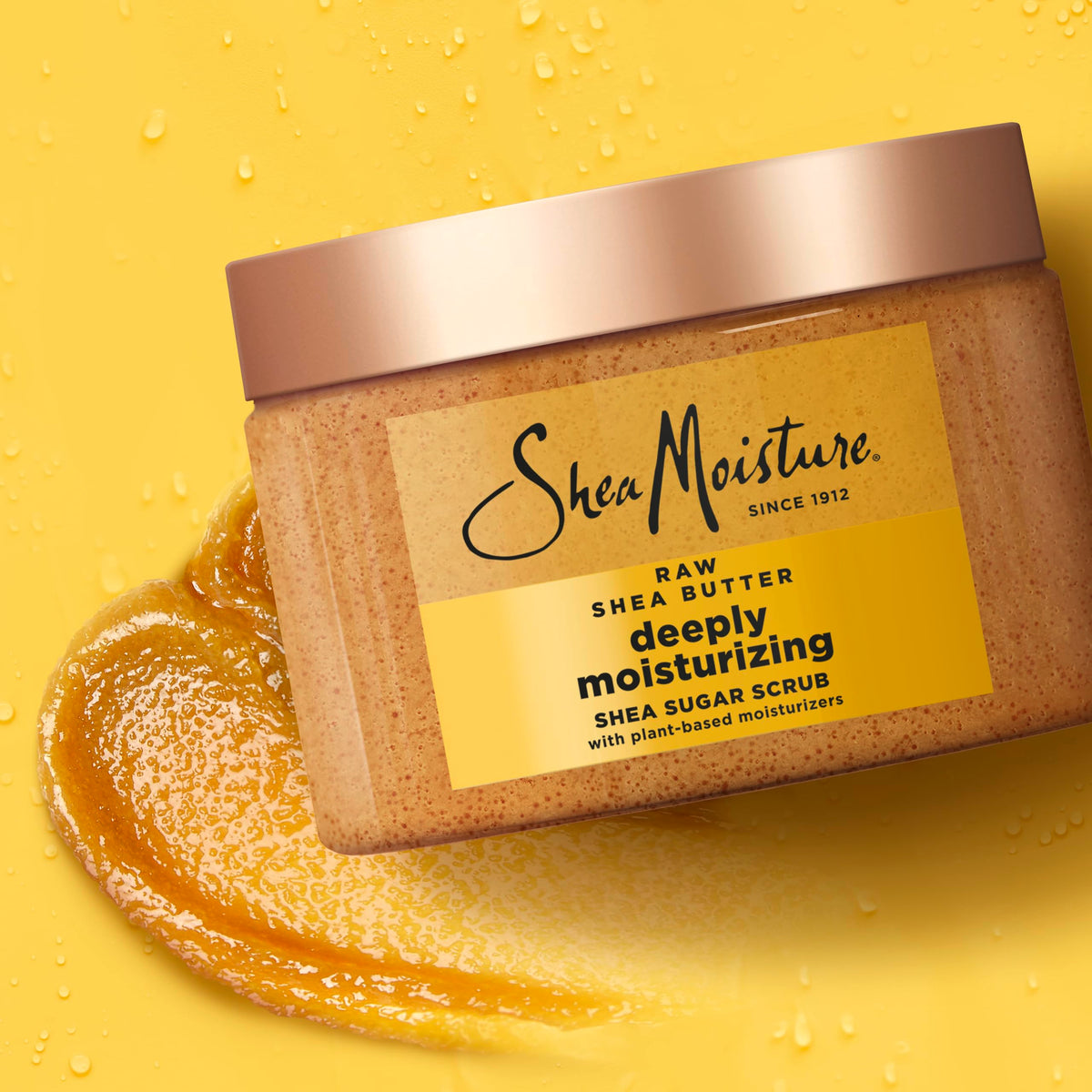SheaMoisture spoon with scrub granules highlighting natural exfoliant blend