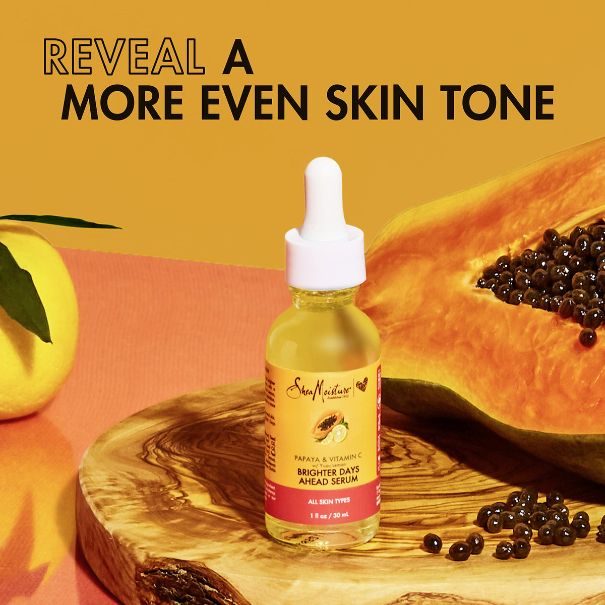 SheaMoisture dropper dispensing serum highlighting easy application and control
