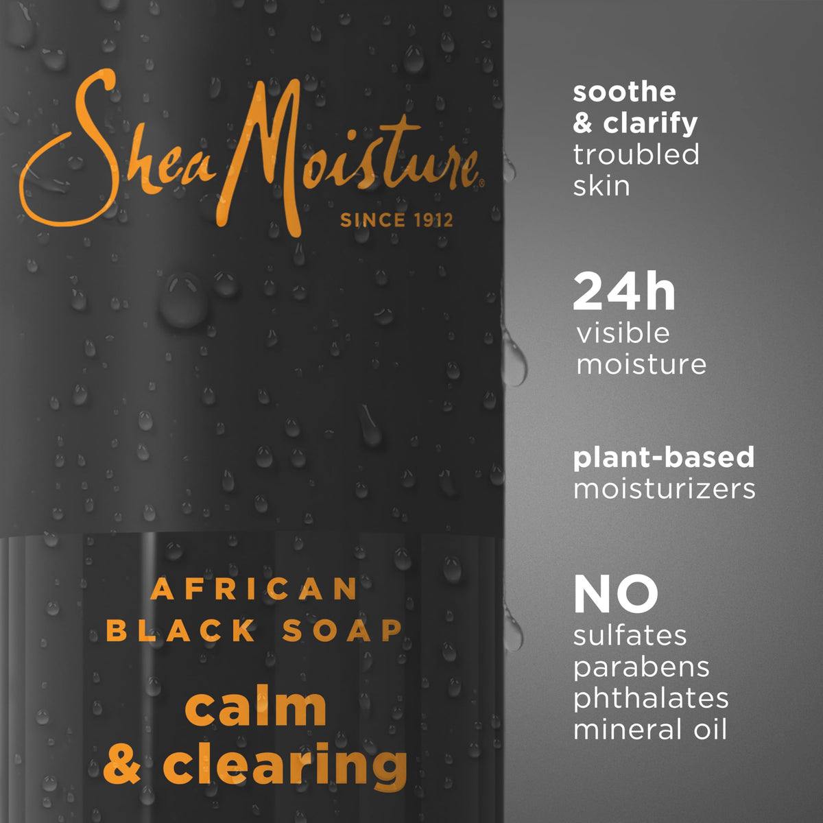 SheaMoisture dispensing foam into hand to demonstrate gentle lather and easy rinsing