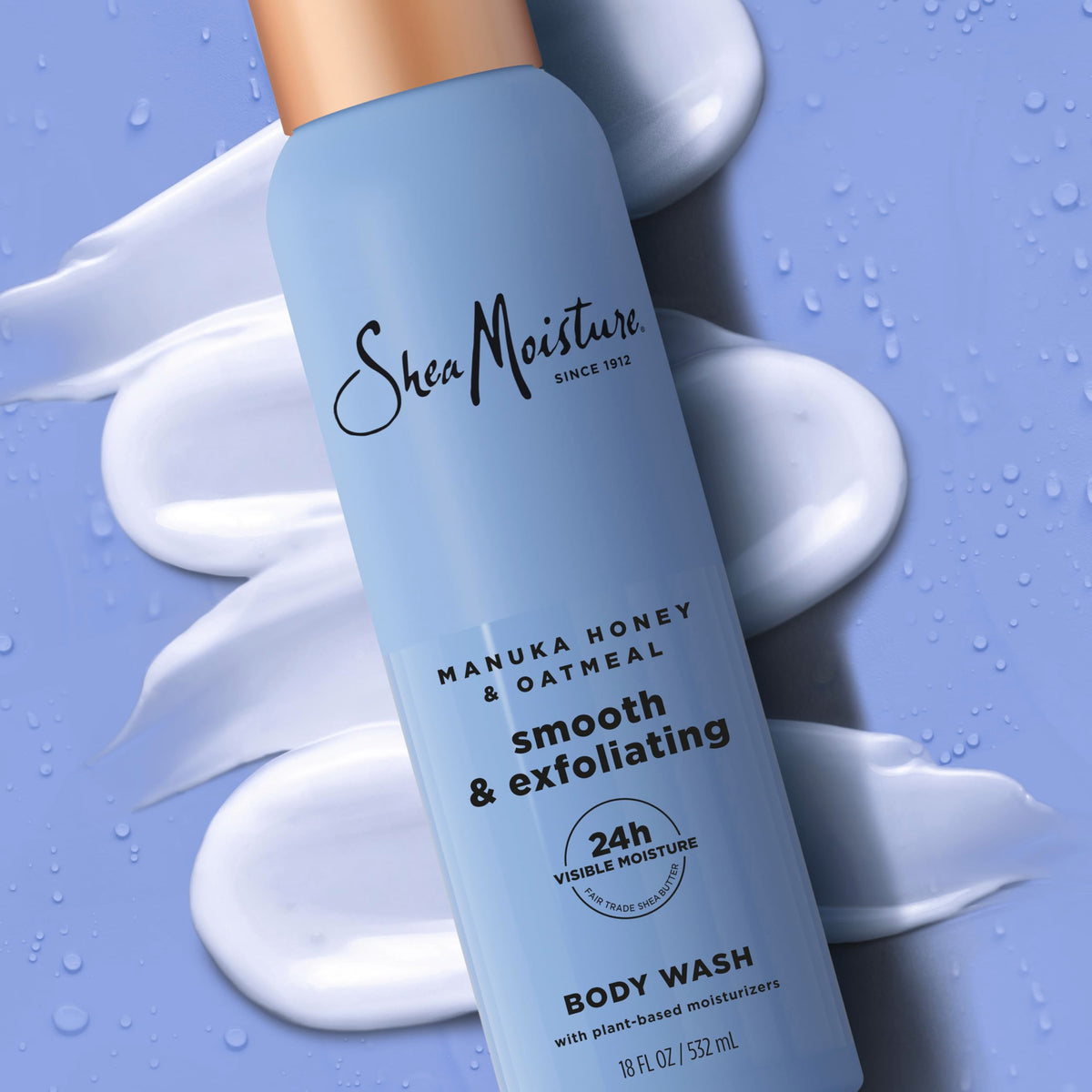 SheaMoisture pump dispenser being pressed to show easy application and controlled amount