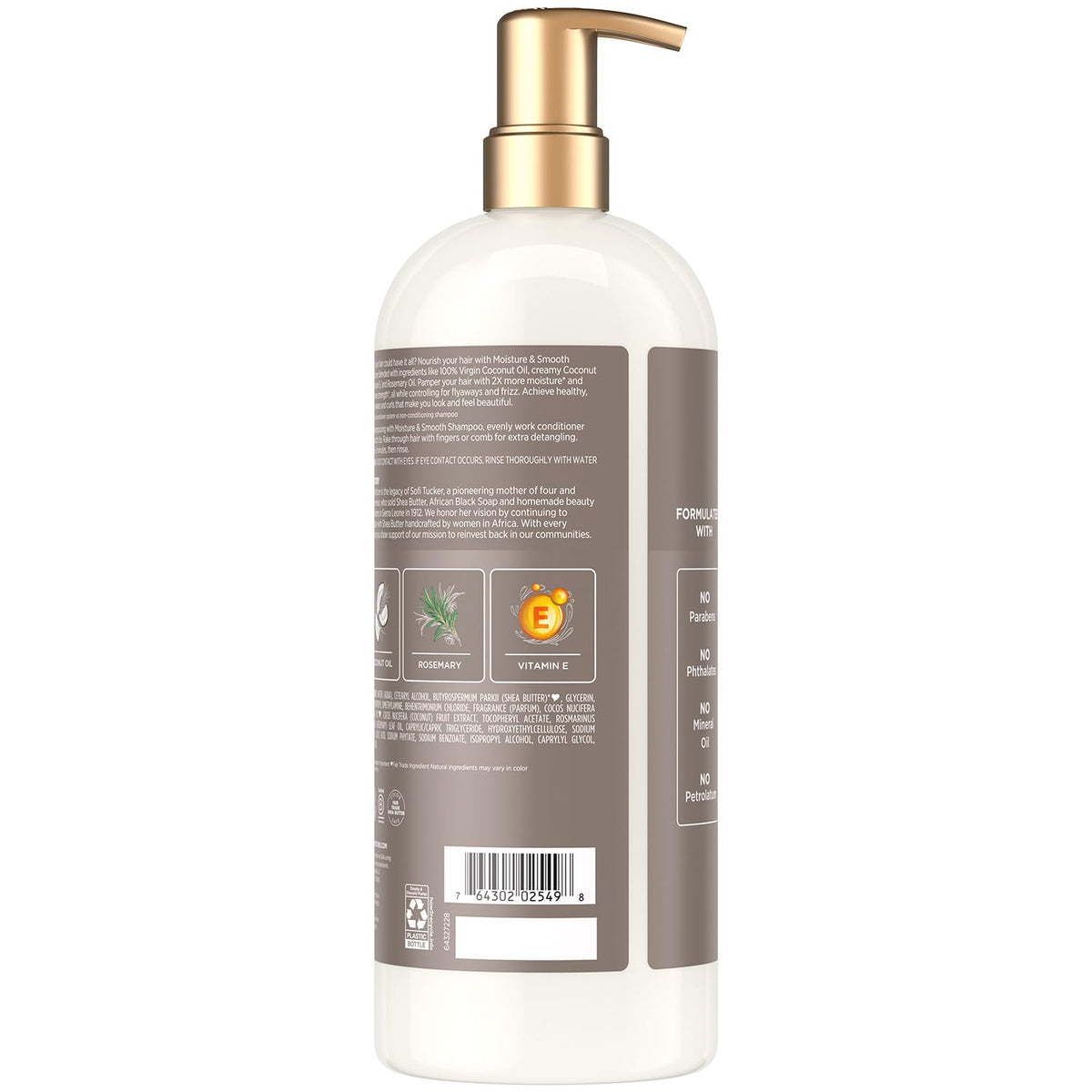 SheaMoisture pump dispensing conditioner demonstrating convenient family-size use