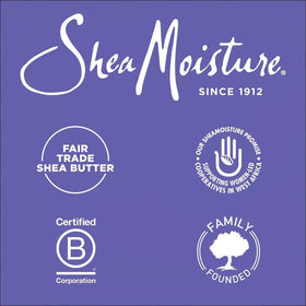 SheaMoisture before and after scalp close-up illustrating reduced visible flakes