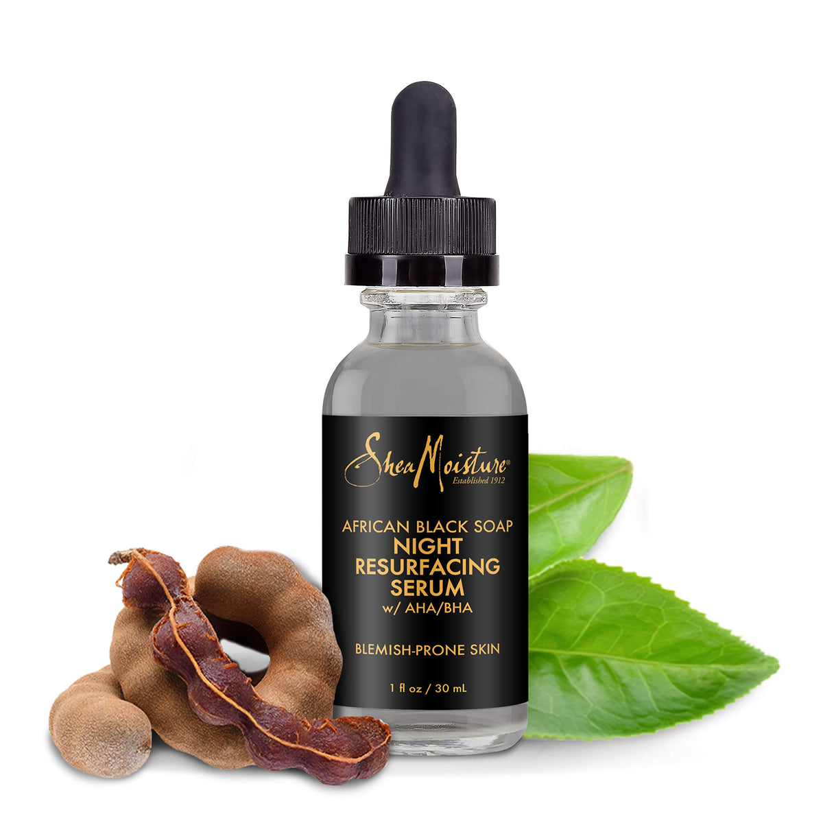 SheaMoisture serum dropper dispensing lightweight texture for gentle exfoliation
