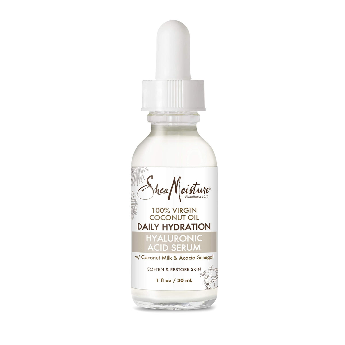 SheaMoisture serum front packaging showing bottle and label for clear identification and trust