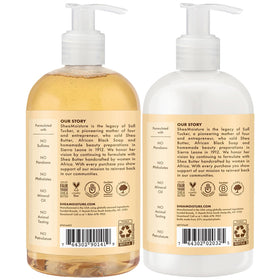 SheaMoisture shampoo bottle label close-up highlighting gentle formula