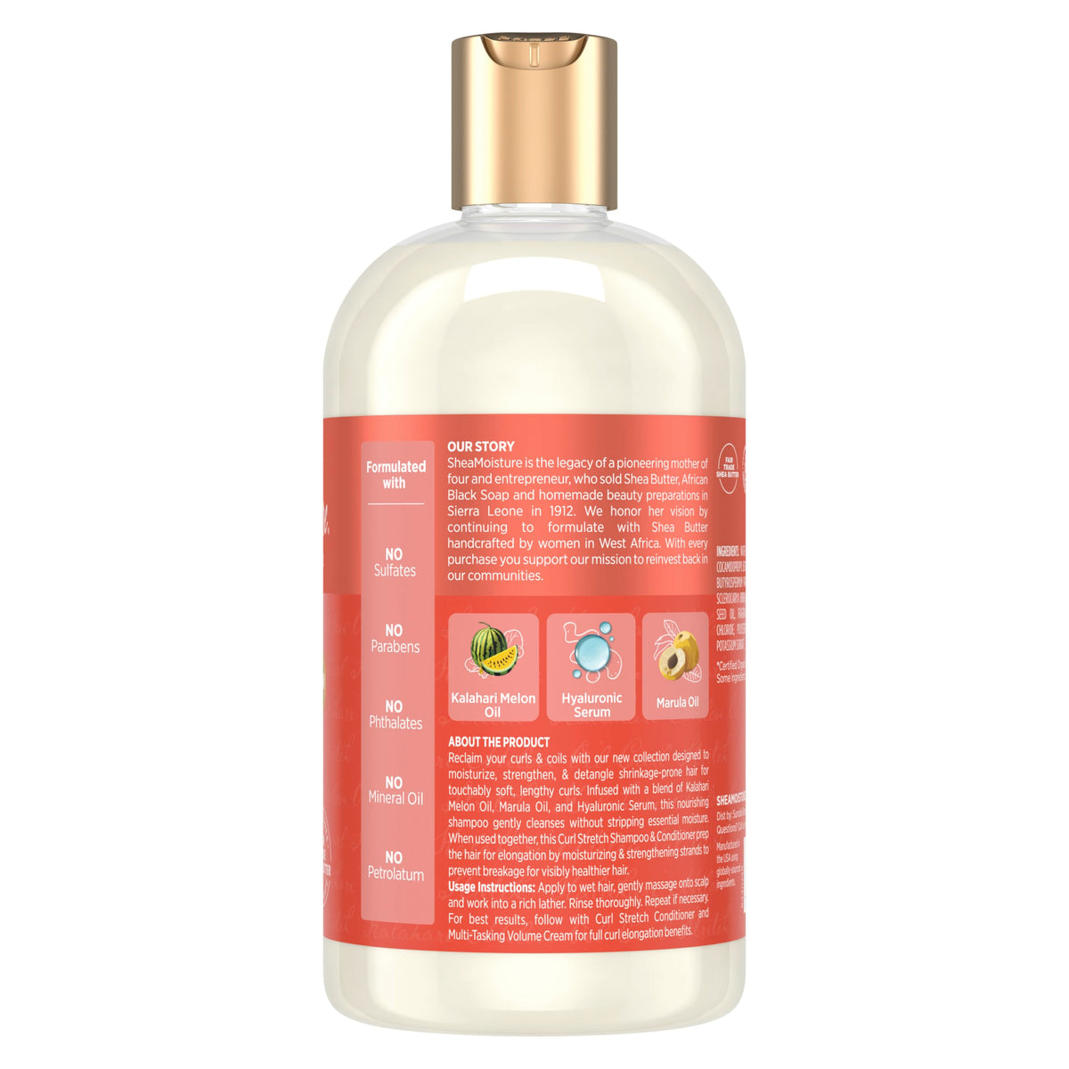 SheaMoisture label close-up highlighting clean-ingredient promise