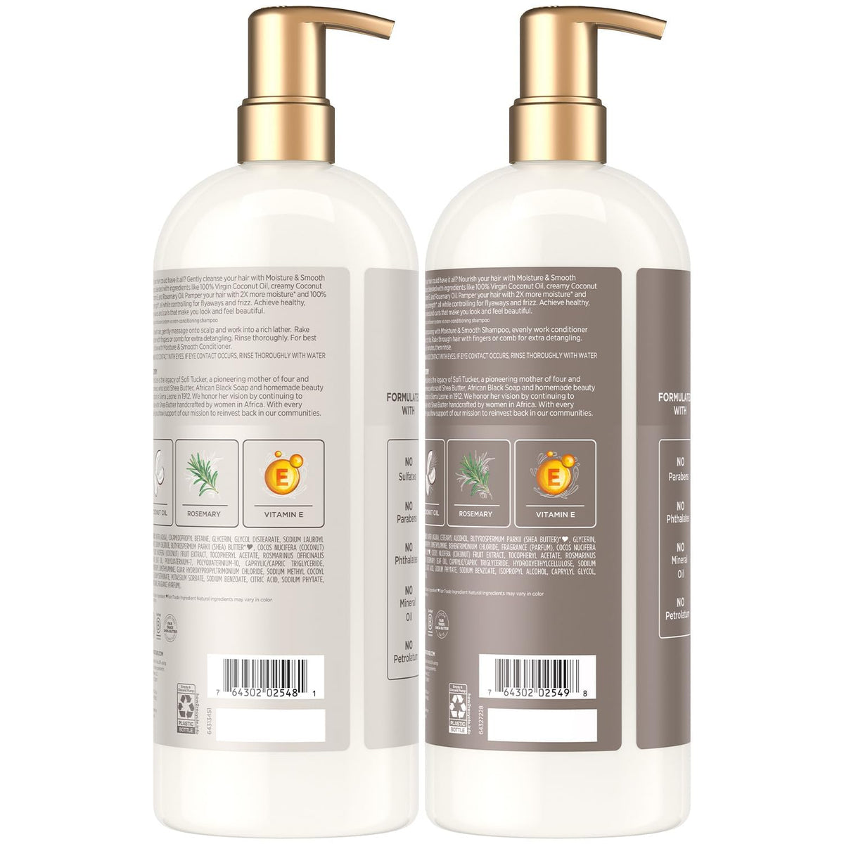 SheaMoisture shampoo pump detail emphasizing convenient pump and quick access