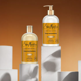 SheaMoisture two 13 oz bottles displayed for scale and travel-friendly size