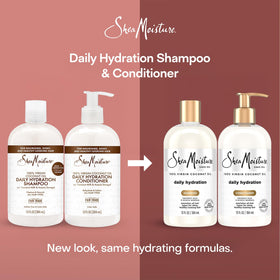 SheaMoisture 13 oz bottles next to common items showing size and value benefit