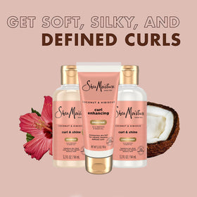 Shea Moisture curl enhancing smoothie pump dispensing product to define and soften curls