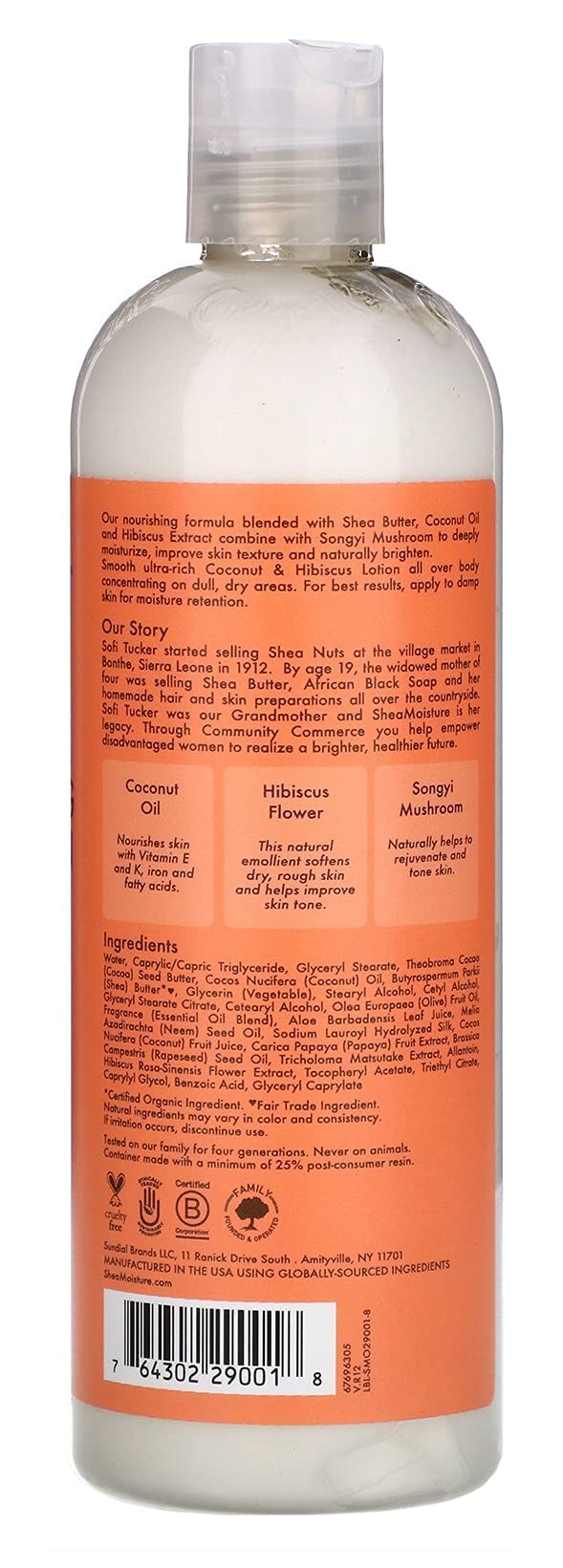 SheaMoisture close-up of lotion texture on hand showing creamy hydration and quick absorption