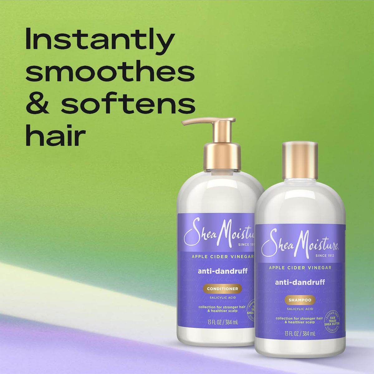 SheaMoisture shampoo lather showing salicylic acid texture to help exfoliate scalp