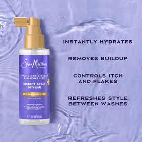 SheaMoisture spray texture droplet on hand showing lightweight hydration