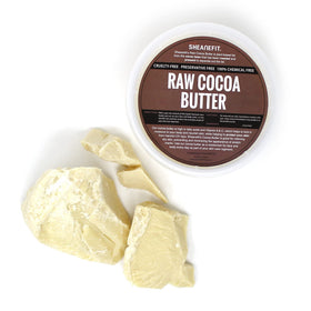 Sheanefit melting cocoa butter in palms for quick skin hydration