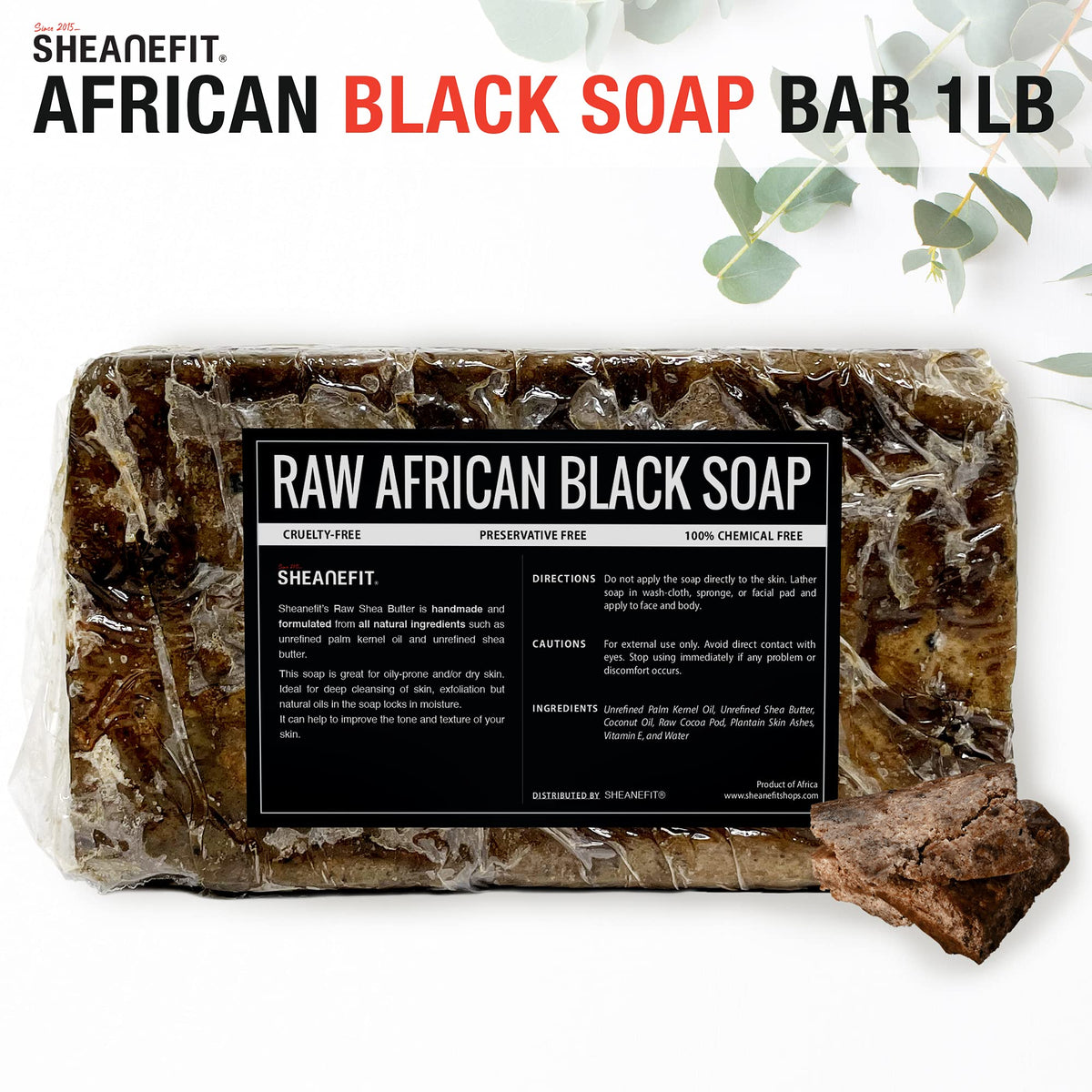 sheanefit texture close-up showing rich dark soap and exfoliating particles