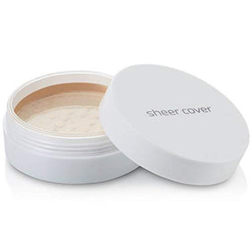 Sheer Cover kit opened with foundation brush displayed to highlight tools and convenience